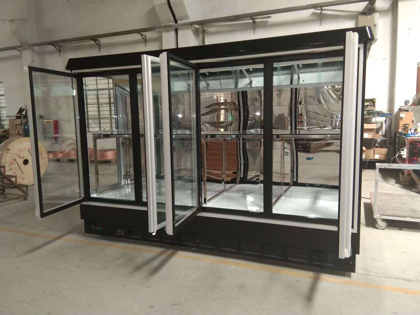 3 meter length compressor build out with glass door flower display showcase fridge commercial refrigerator