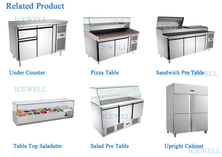 Multi Size Stainless Steel Fruit Salad Bar / Salad Chiller With Containers / Salad Glass Counter Display