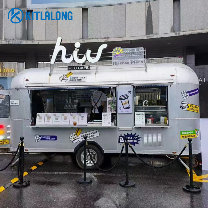 Kitlalong Small Food Trailer Pink Consession Trailer Food Trailer/ Electric Food Truck/Car Food Truck