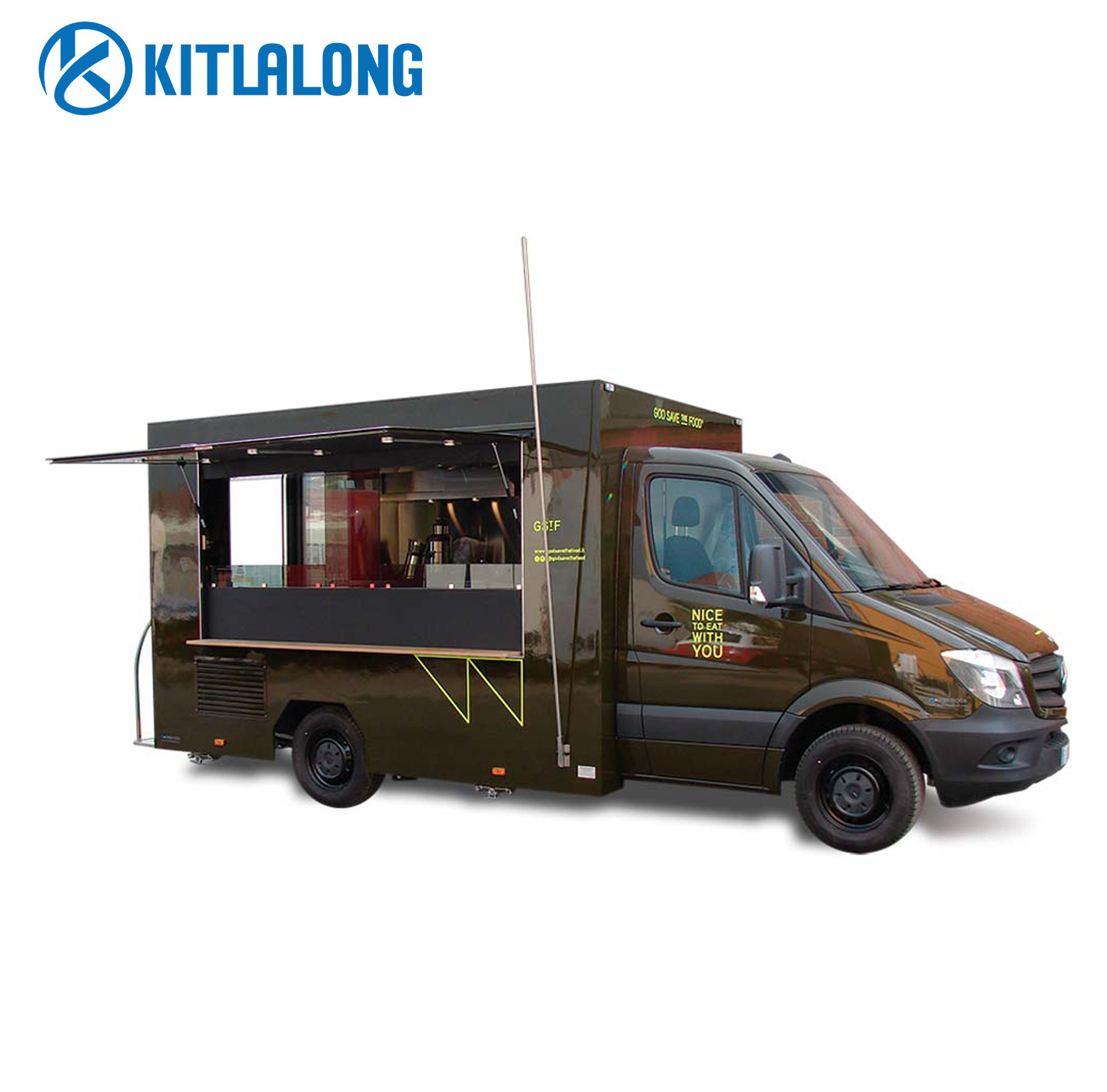 Kitlalong Best Selling Street Snack Vending Equipment Coffee Food Trailer Hot Dog Carts Mobile for sale Food Truck