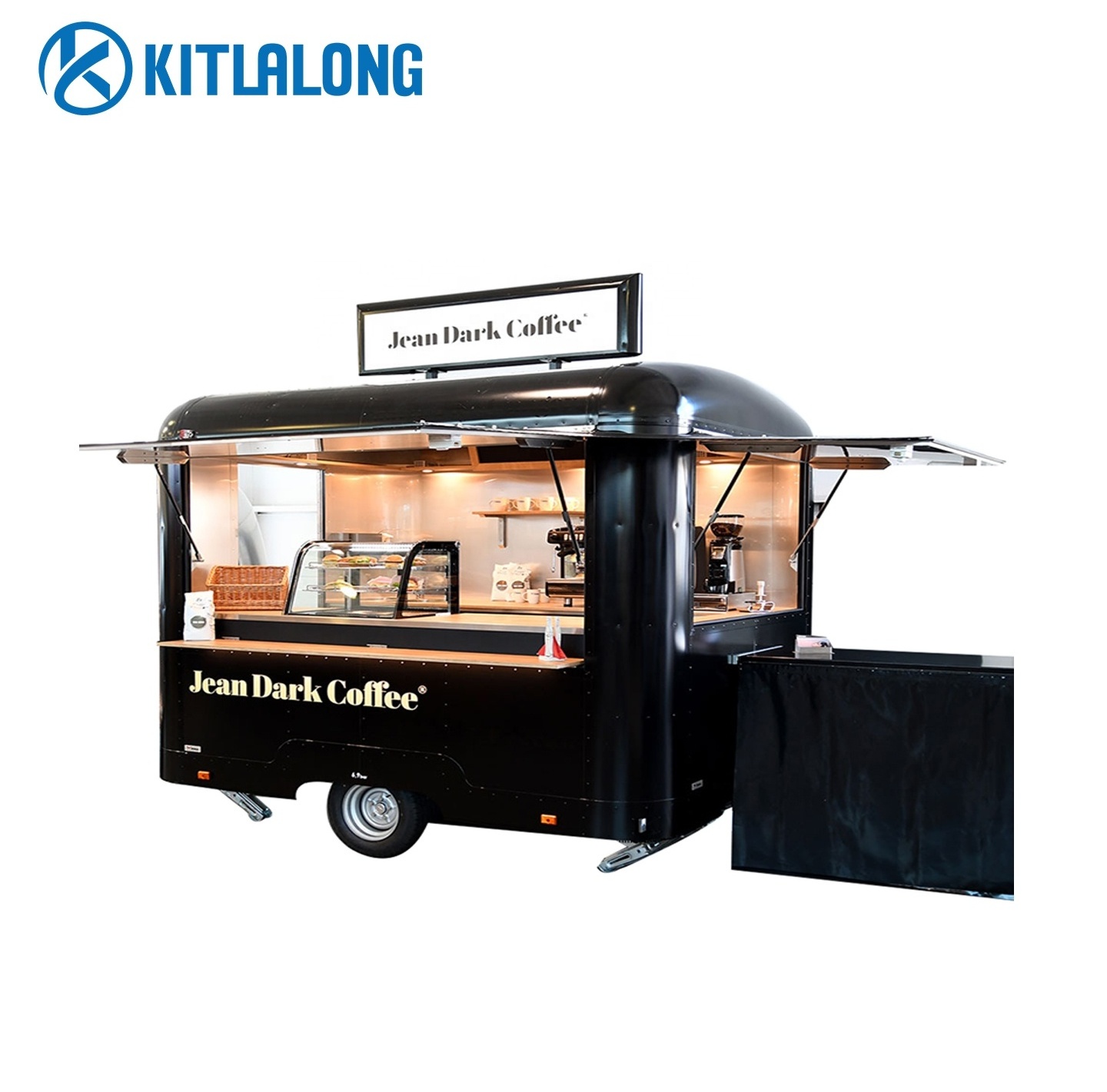 Kitlalong Popular Hot Dog Pizza Coffee Ice Cream Carts Mobile Food Trailer Fast Food Trailer Food Truck