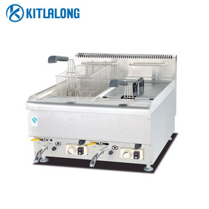 Kitlalong Gas cooker Range Commercial Kitchen Equipment  potato chips fryer stainless steel  Counter top Gas Fryer