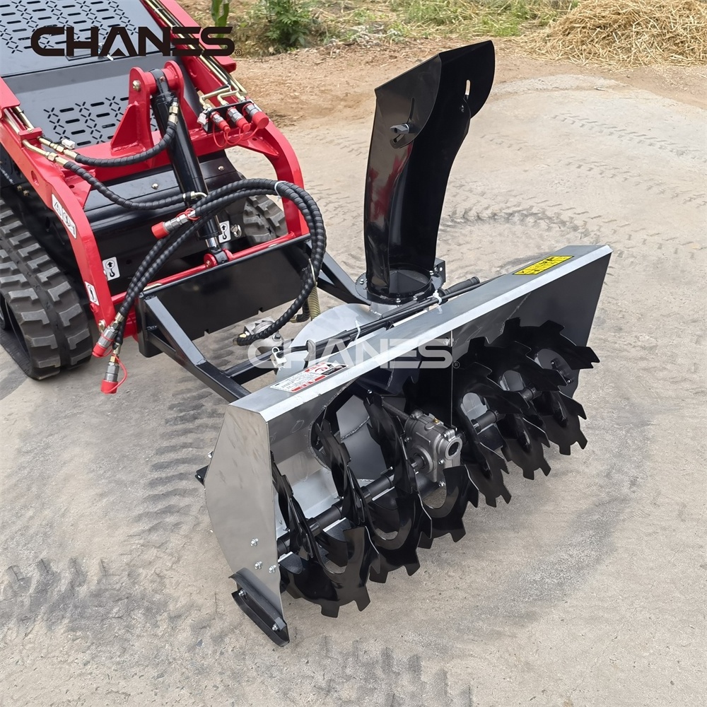 Factory direct supply mini loader snow blower attachment for mini skid steer loader with quick hitch on sale