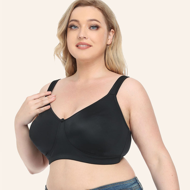 High-quality Foreign Trade Full Cup Ultra-thin Plus Size Bra Smooth Big Breasts Show Small Cross-border Underwear 90-125 D E F G