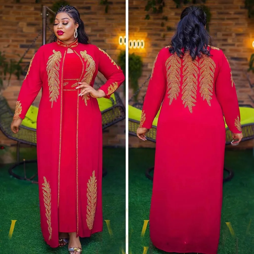 African Wedding Party Dresses Long Dress Suit Muslim Abaya for Women Spring Autumn Red Black Blue White Wholesale Full Sexy