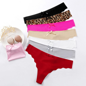 Hot Sexy G String & Thongs Women's Set Panties Solid Female Underwear Mid-Rise Silky Ladies Briefs Comfort Seamless Panties