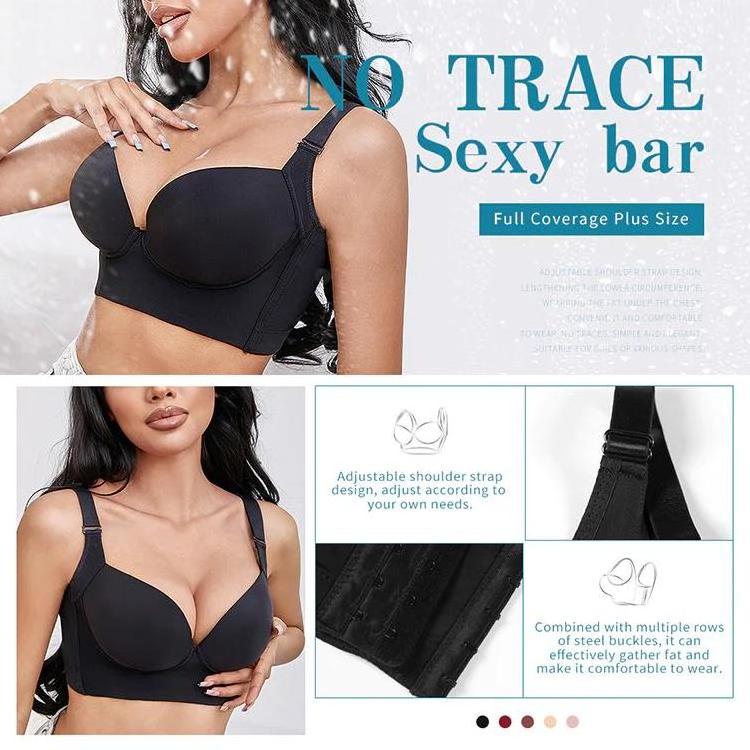 2023 Custom Service Seamless Bra & Brief Sets Sculpting Hide Back Deep Cup Bra With Shapewear Push up Body Shaping Bra For Women