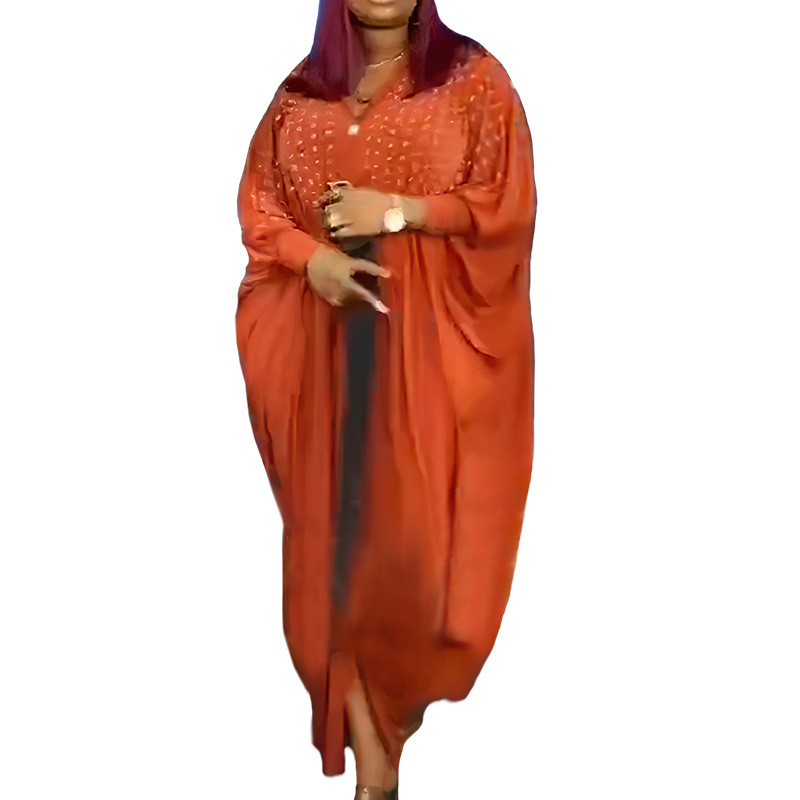 European and American foreign trade popular African plus size women's hot diamond dress Muslim Middle Eastern long dress