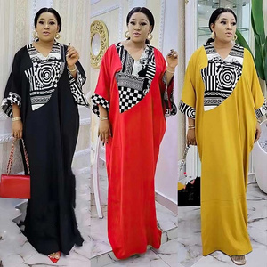 European and American cross-border women's clothing Middle Eastern Muslim plus size robes African print loose long dress