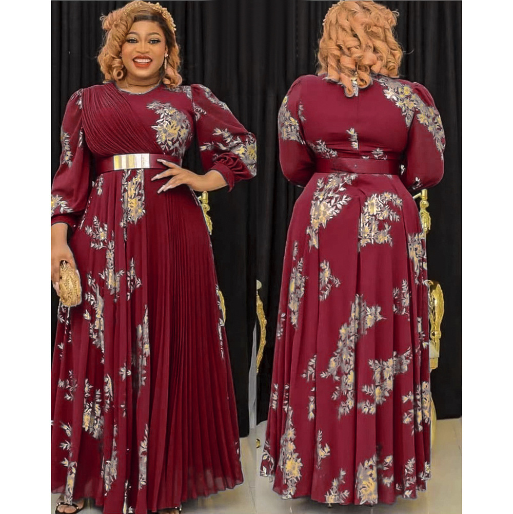 African Dresses for Women Turkish Muslim Chiffon Party Long Dress Dashiki Ankara Wedding Evening Gown Plus Size Outfits 2023