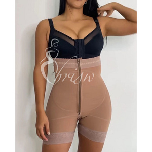 High Super Control Zipper Faja Short Women Shapewear Zipper Open Crotch Lace Body Shaper