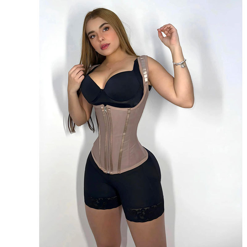 new Lz3ch Vest Corset Shapewear Double Compression BBL Shaper Tummy Control Slimming Sheath Flat Belly 13 Steel Bones Belt