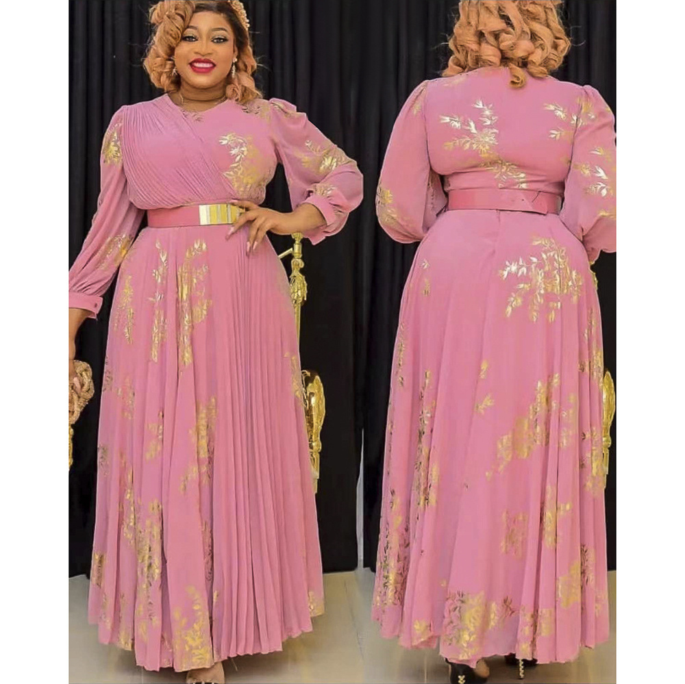 African Dresses for Women Turkish Muslim Chiffon Party Long Dress Dashiki Ankara Wedding Evening Gown Plus Size Outfits 2023