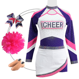 15 Years Of Experience Cheerleading Uniforms Designs High School Youth Pink Cheerleading Uniforms Cheer Skirt