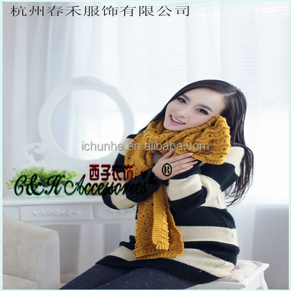 promotional wholesale winter  Long  cashmere/classic young girls lady  neck wear fashion knit winter scarf   factory