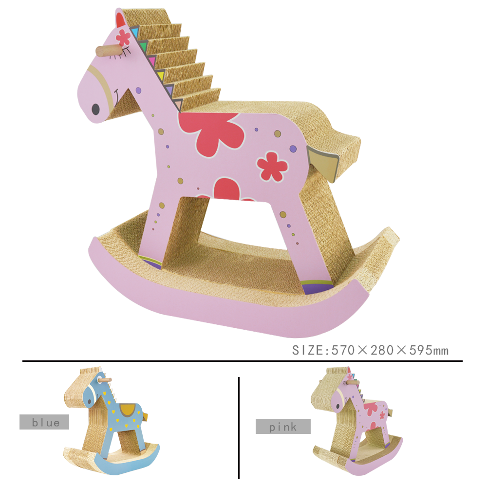 icle brand Horse-Shaped Recycle Corrugated Paper Big Cat Paws Foot -IC-0039-Pink Cardboard  cat Scratcher