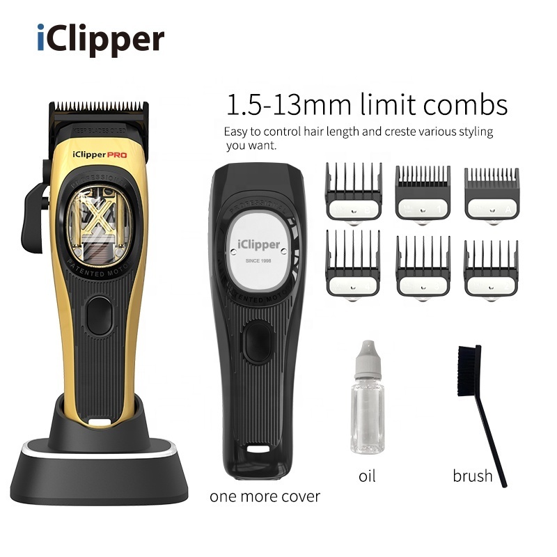 IClipper-HX01 Professional Hair clipper Dub Magnetic Motor Barber Use DLC blade Vector motor hair clipper trimmer