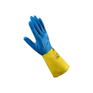 PALMPRO Protection Work Gloves Bicolor Reusable Natural Latex Flock-lined Chemical Industrial Safety Equipment