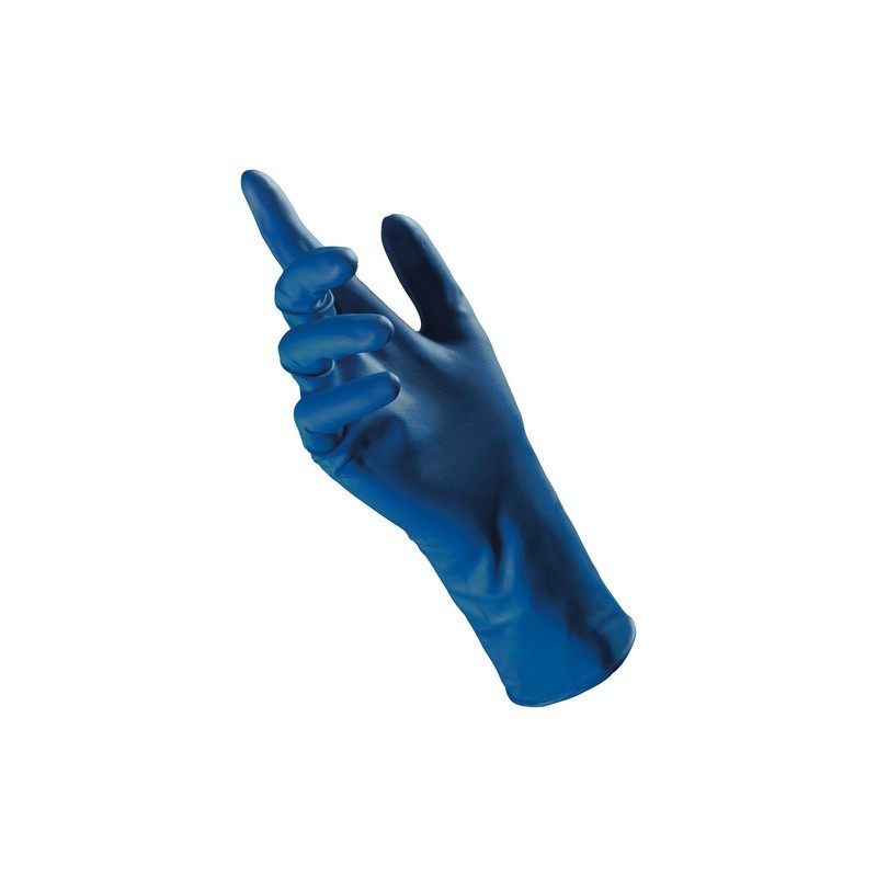 PALMPRO Protection Work Gloves Blue Single Use Powder Free Heavy Long Latex Premium 19,0 grams