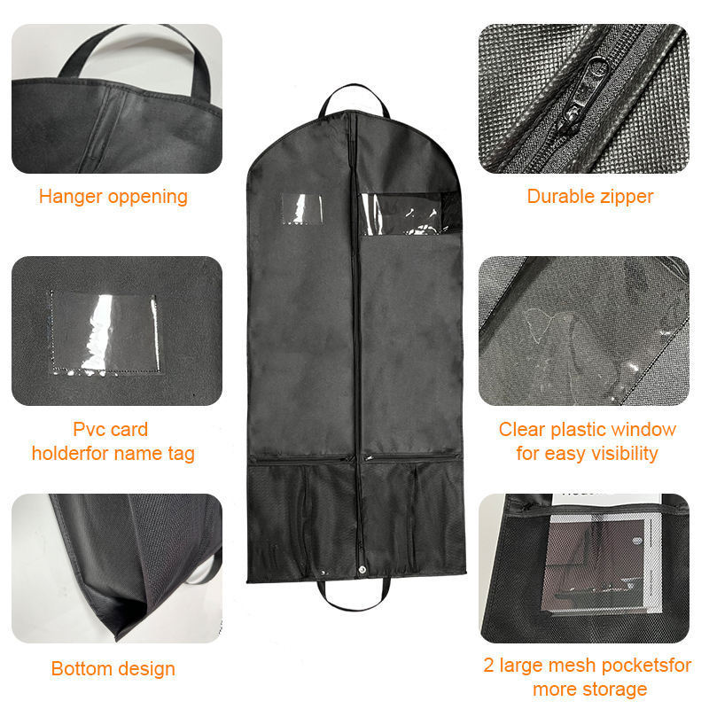 Anda convertible leather clear jacket duffel travel wholesale biodegradable garment bag with pockets