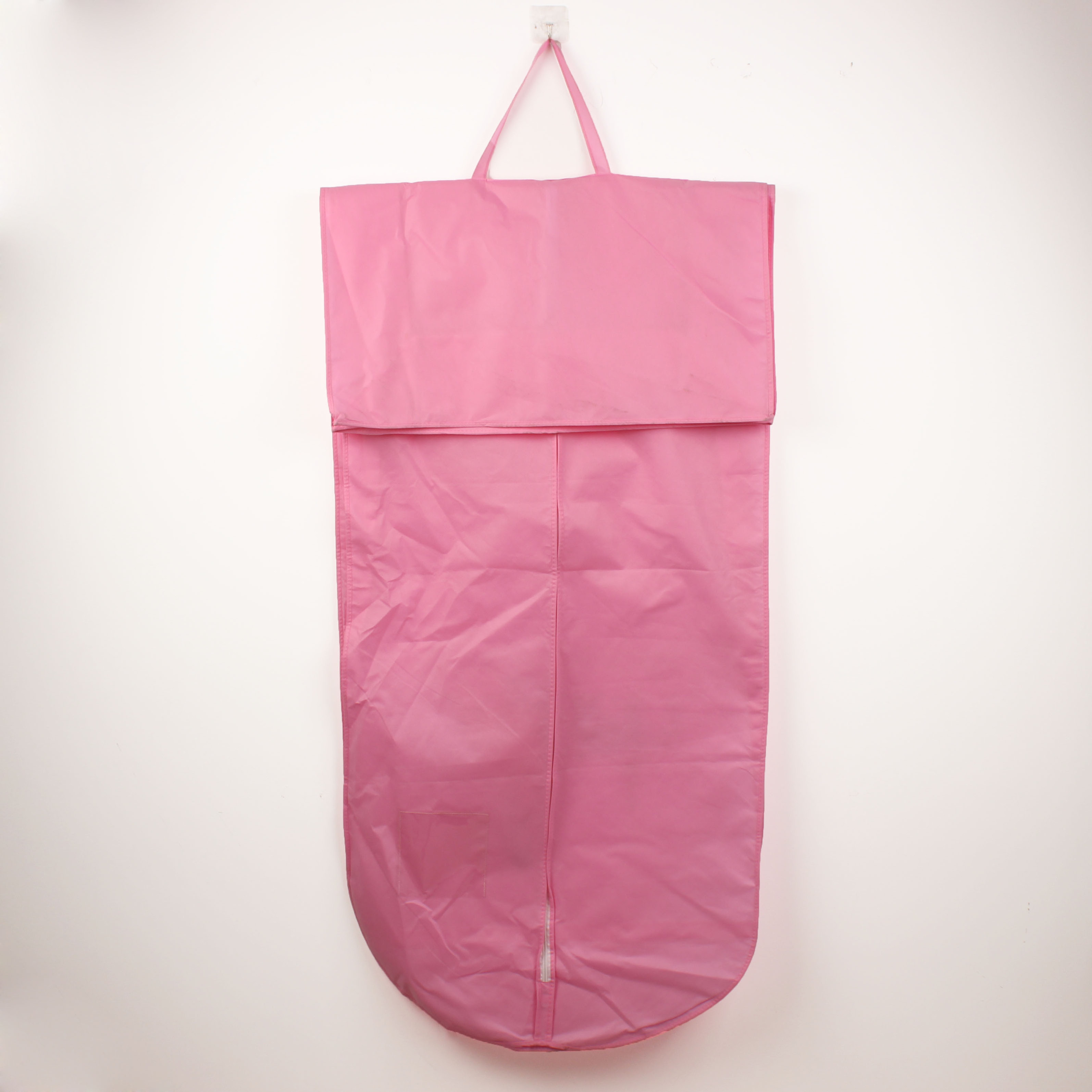 Women's Pink Breathable Long Zip Wedding Gown Dress cover Travel Storage Garment Cover Bag Foldable with Custom Logo