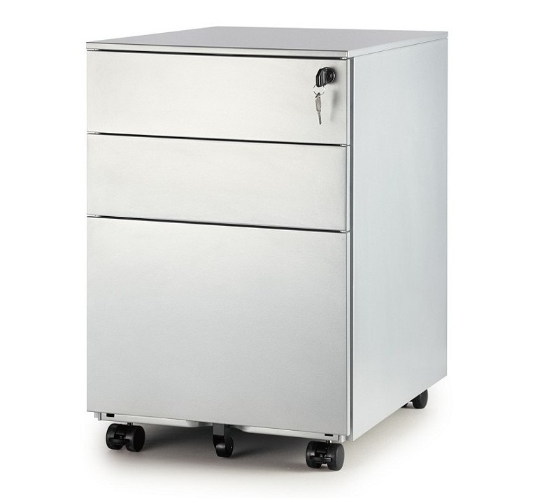 Modern White 2 3 Drawer File Cabinet Office Furniture Metal Steel Fireproof Office Storage Pedestal Mobile Filing Cabinets