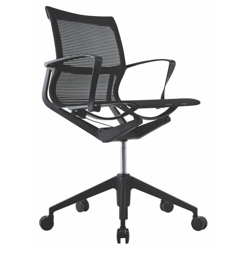 Modern  BIFMA meeting office chair ergonomic design swivel nylon base and medium mesh back