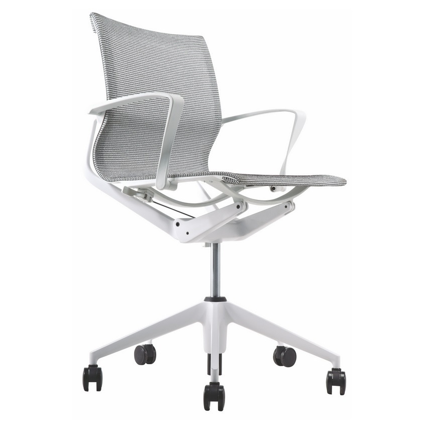 Modern  BIFMA meeting office chair ergonomic design swivel nylon base and medium mesh back