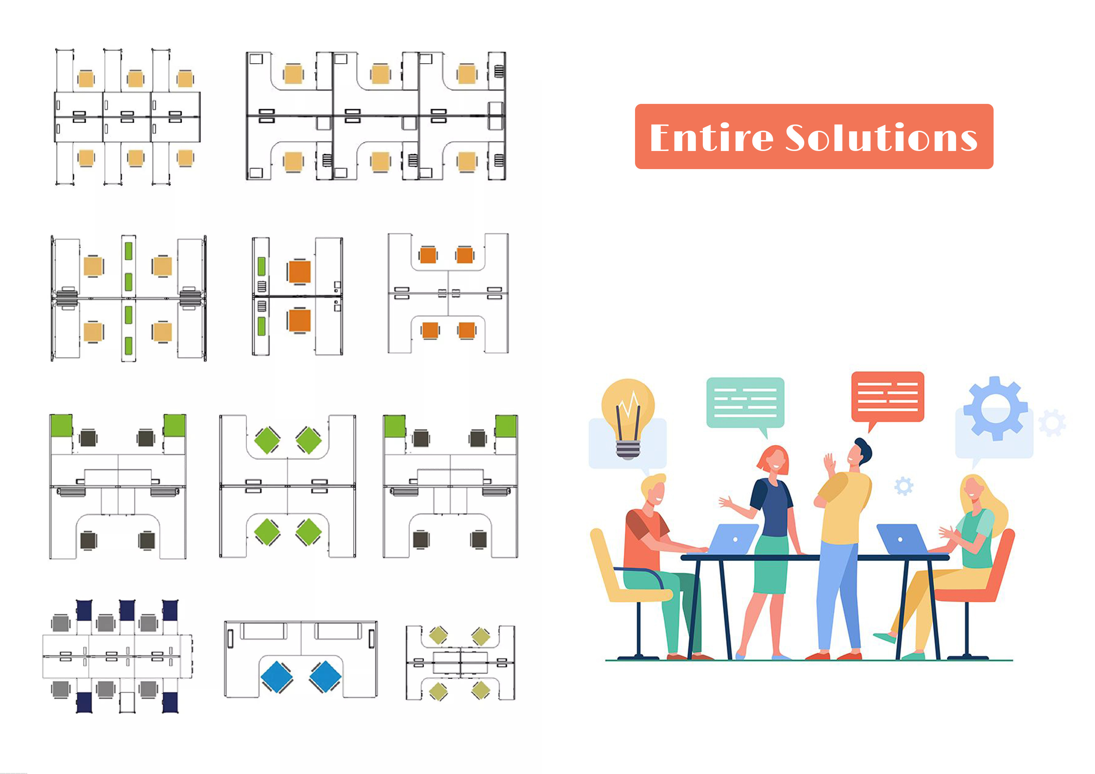 Modern Modular Open Plan 4 Person Seater Work Stations Table Workstation Furniture Office Desks For Staff Office Work