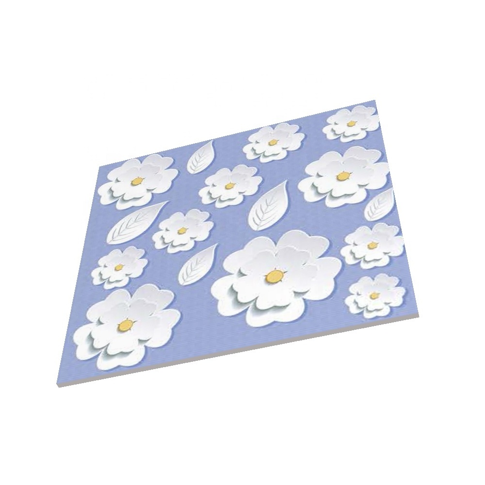 Flower printed 3d look Full Body 30x30 300x300 Large Glaze Polished Ceramic Porcelain Floor Tiles for bathroom pool