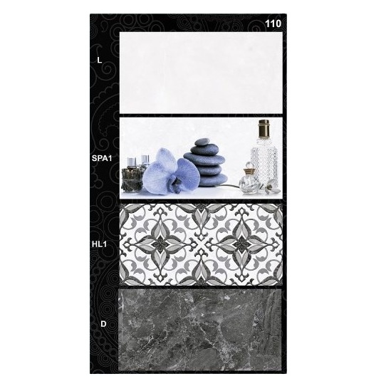 NCRAZE 12x24 Ceramic Wall Tiles in Glossy Finish Top-Notch Quality Rectified And Durable Tiles - In Frame Concept no.102 D