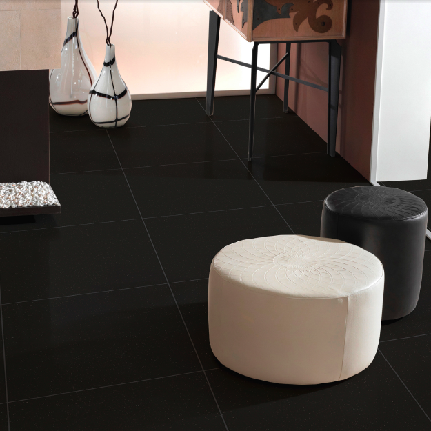 Glimpse Black Finished Full Body Tiles Now Available In Rustic Polish 600x600mm Having Porcelain Full Body To Decoration Courtya