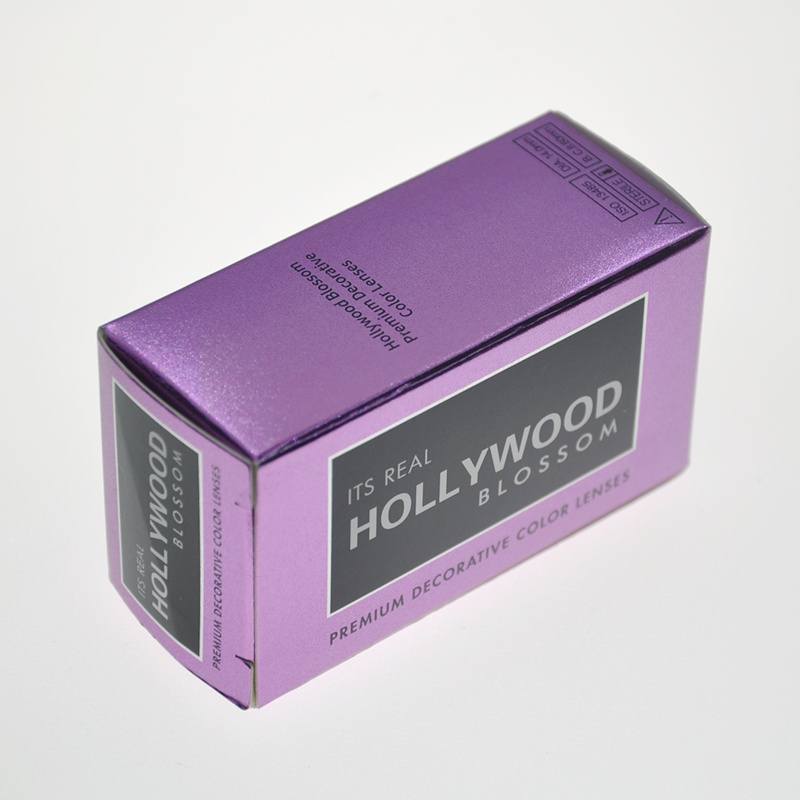 Hollywood Luxury Color Lenses packing eye contacts Paper Box Color Contact Lens box Customized cosmetic contact lenses package