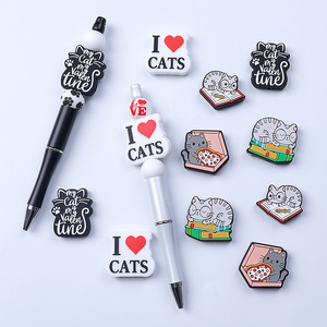 kitten silicone beads for diy bracelet  jewelry cartoon animal focus beads loose beads wholesale