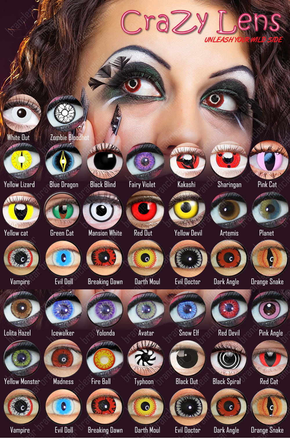 Fast shipping Halloween halloween lentes de contacto eye contact lenses cosplay sharingan color contacts