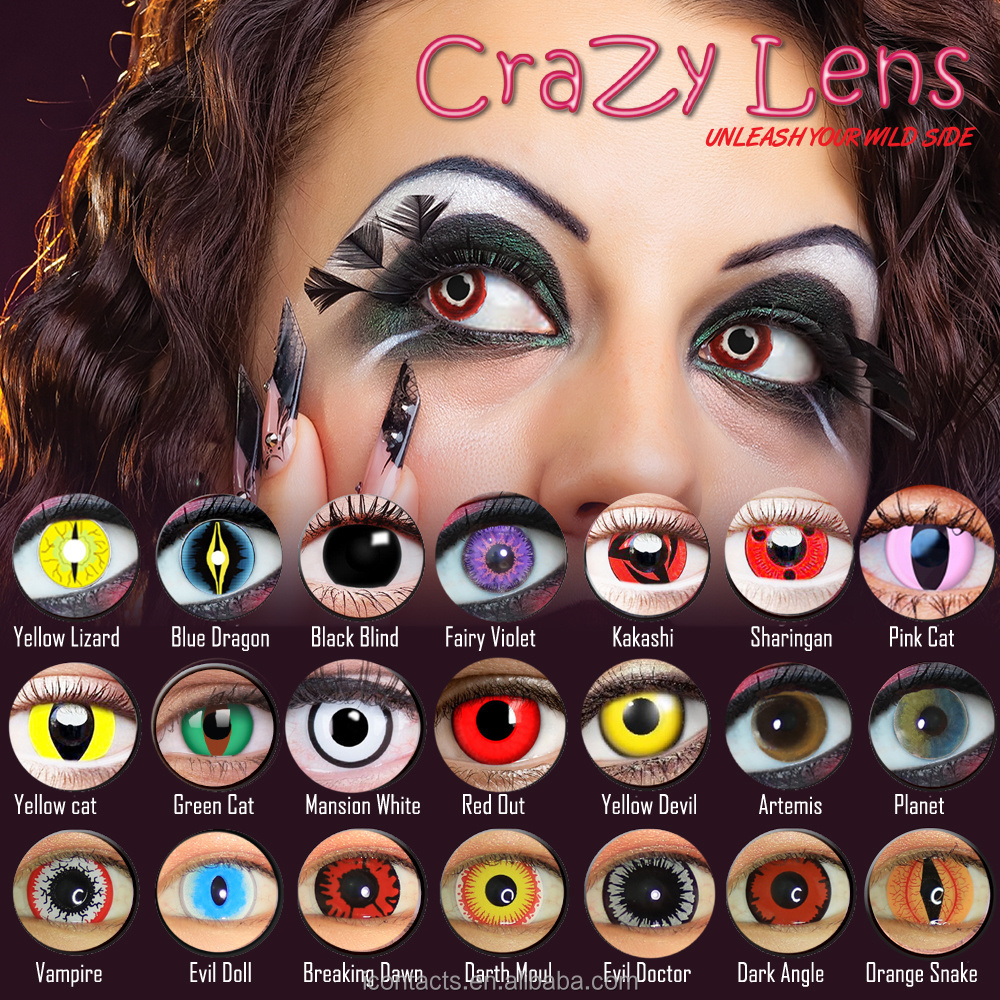 Fast shipping Halloween halloween lentes de contacto eye contact lenses cosplay sharingan color contacts