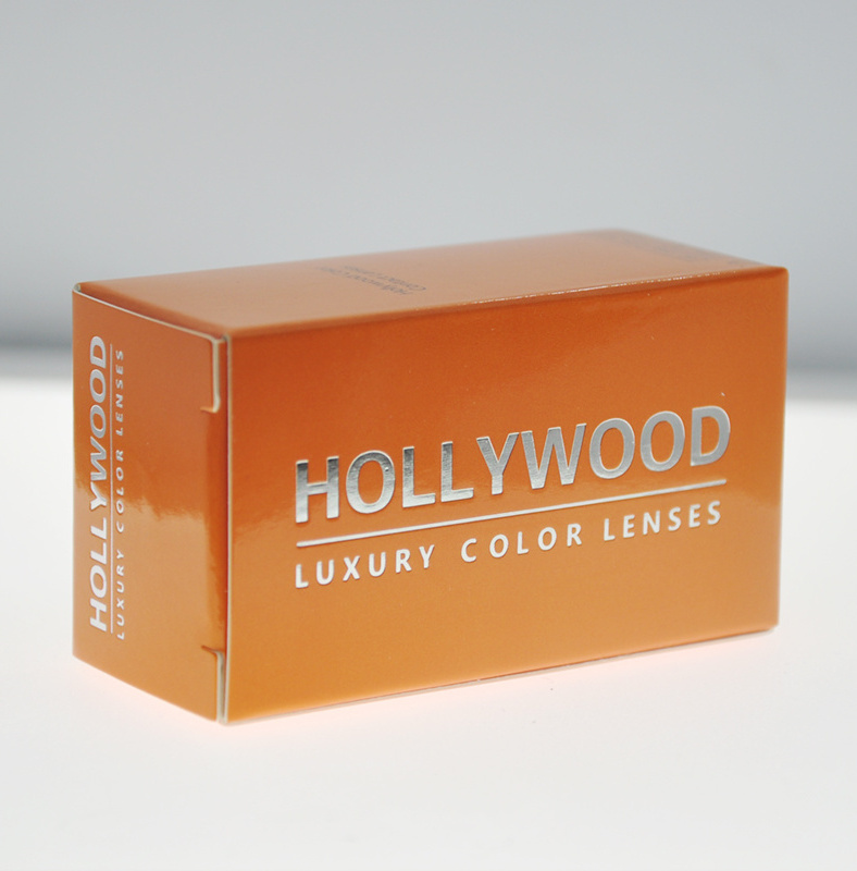 Hollywood Luxury Color Lenses packing eye contacts Paper Box Color Contact Lens box Customized cosmetic contact lenses package