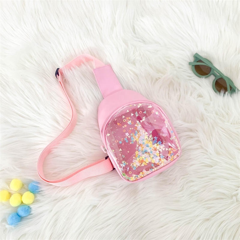 2023 Quicksand Transparent Jelly bags kids chest bag travel shoulder small daypacks cute mini crossbody bag for kids girls purse