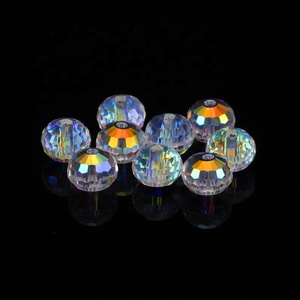 Hot sale 3A electroplated aurora magic glass crystal beads loose beads 96 faceted earth beads DIY jewelry accessories