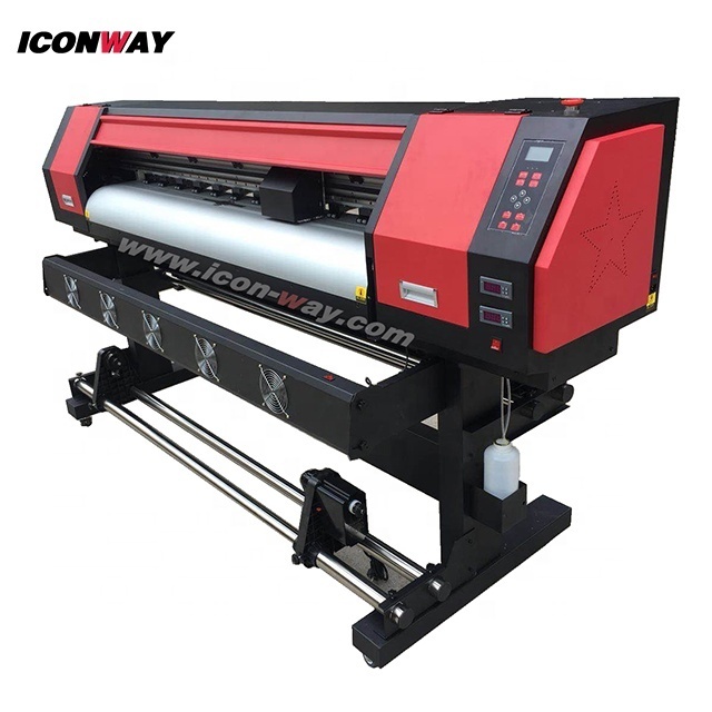 iconway 1.6M 5ft dx5 single printhead super high resolution digital tarpaulin printing machine 4 color eco solvent printer