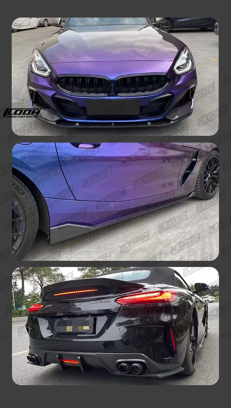 ICOOH Racing AC Style Carbon Fiber Fibre Body Kit With Front Rear Lip Diffuser Side Skirt Trunk Spoiler Wing For BMW Z4 G29