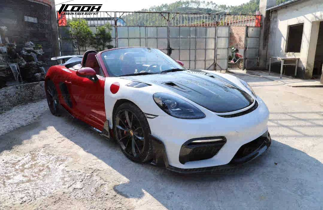 ICOOH Racing GT4 RS Style FRP Resin Bodykit with front rear bumper spoiler For Porsche Cayman Boxster 718 987 Body Kit 2005-2015