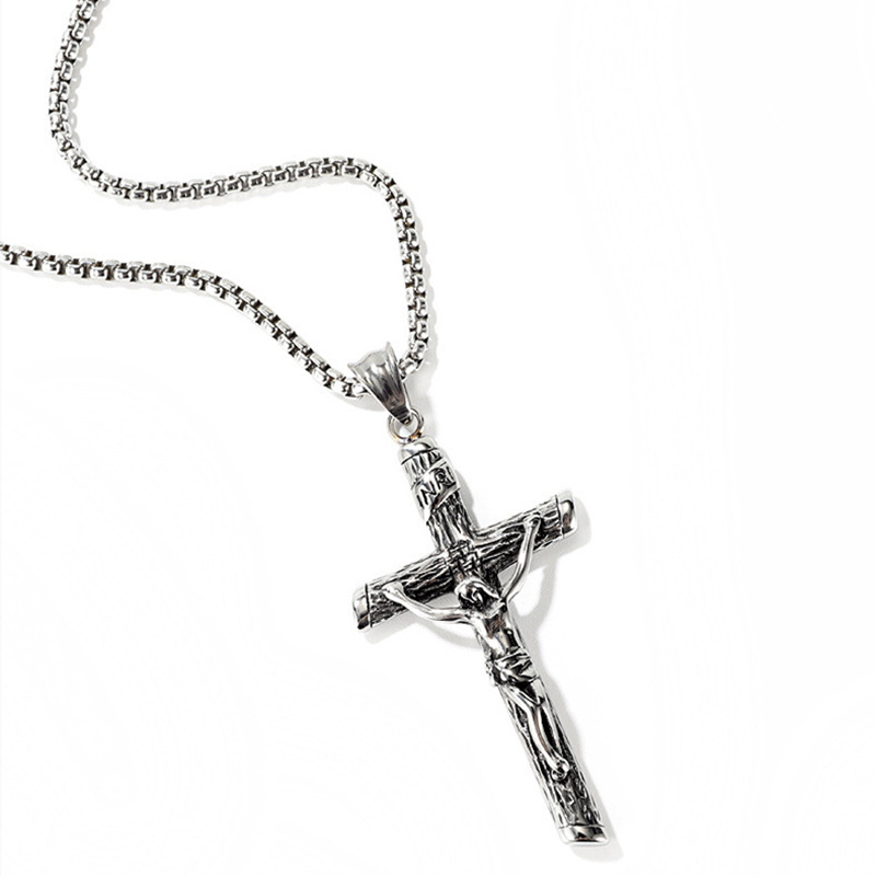 Solid Custom Stainless Steel Jesus Necklace Sterling Silver 925 Necklace Cross Necklace From Factory