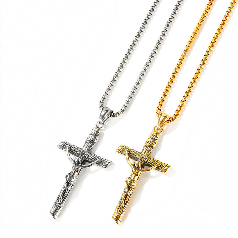 Solid Custom Stainless Steel Jesus Necklace Sterling Silver 925 Necklace Cross Necklace From Factory