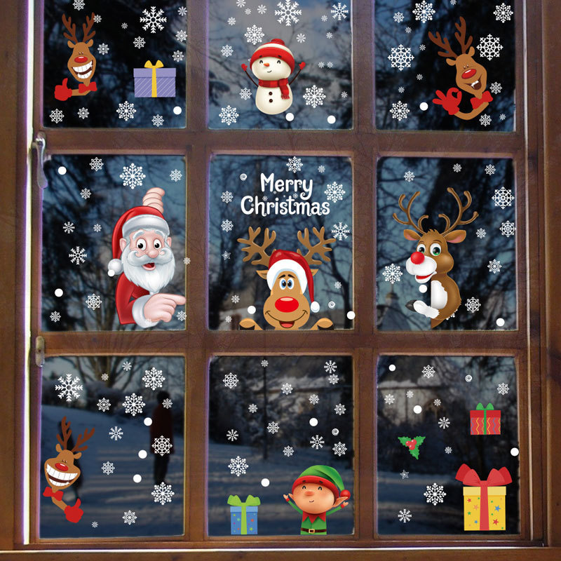 Direct Selling Personalized Wall Static Cling Snowflakes Christmas Stickers Window