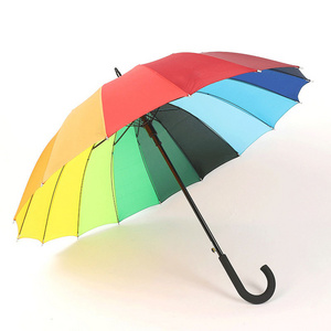 Wholesale Designer Brand Ladies Fashion Automatic Open Promotional Straight Colorful Umbrellas