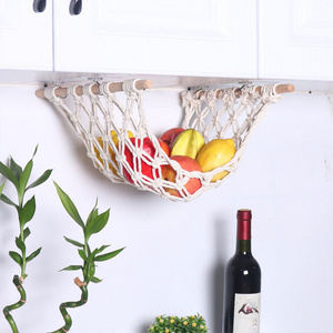 High Quality Kitchen Vegetable Basket Under Cabinet Hanging Macrame Fruit Hammock