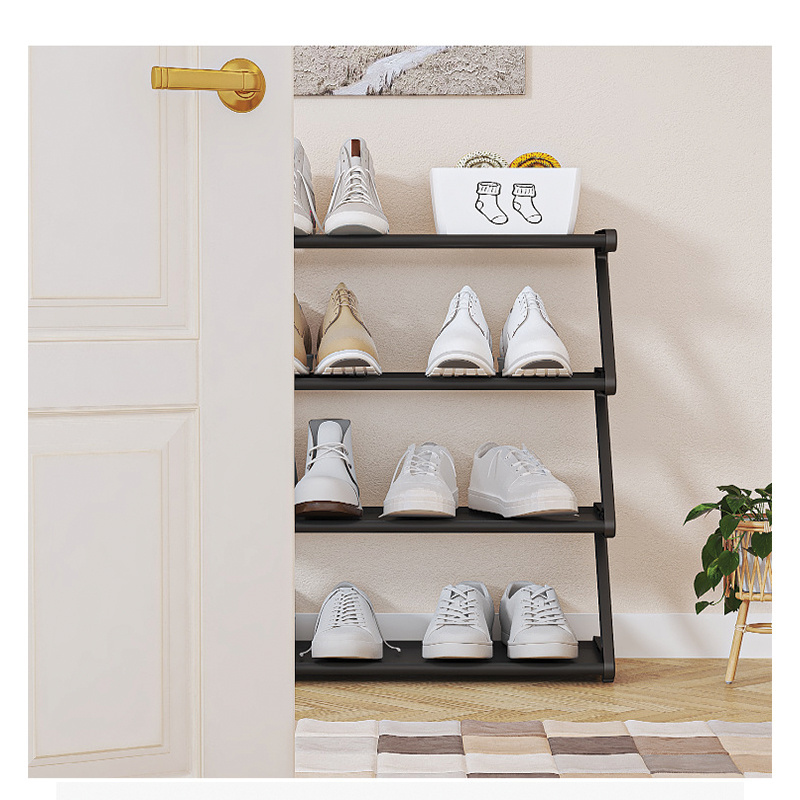 New Design Simple Fabric Amazing Vertical Korean Dust Proof Custom Modern Small Storage Cheap Stackable Metal Shoe Rack