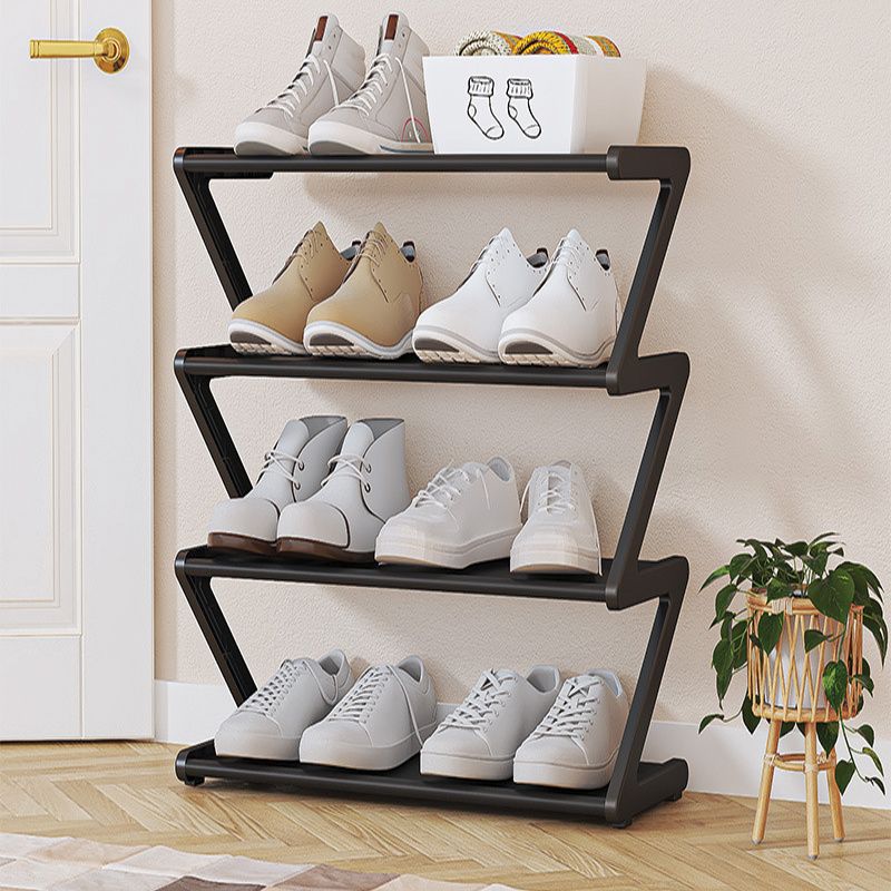 New Design Simple Fabric Amazing Vertical Korean Dust Proof Custom Modern Small Storage Cheap Stackable Metal Shoe Rack