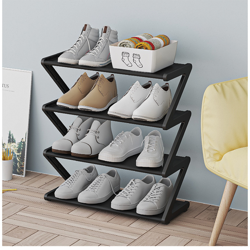 New Design Simple Fabric Amazing Vertical Korean Dust Proof Custom Modern Small Storage Cheap Stackable Metal Shoe Rack